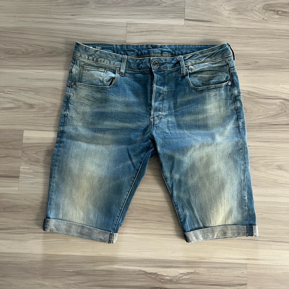 Gstar Men's Blue Denim Shorts